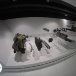 motor porsche desmontado no museu da porsche em stuttgart