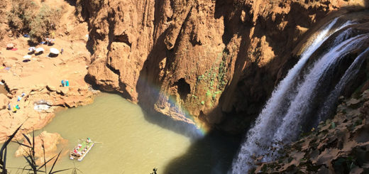 cachoeiras de ouzoud, marrocos, áfrica, arco íris