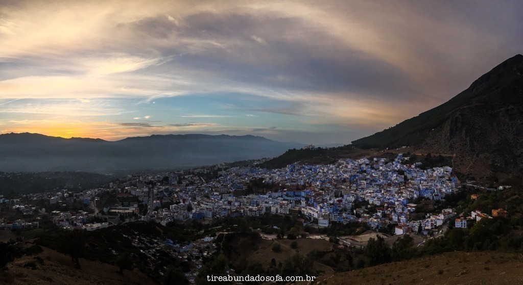 Chefchaouen vista de cima, a cidade azul do marrocos