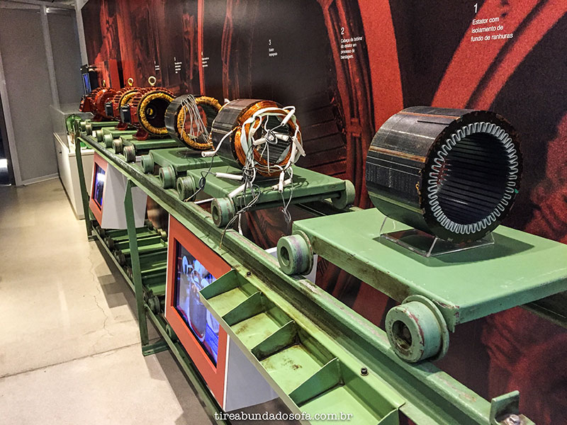 motores elétricos expostos no museu weg, em jaraguá do sul
