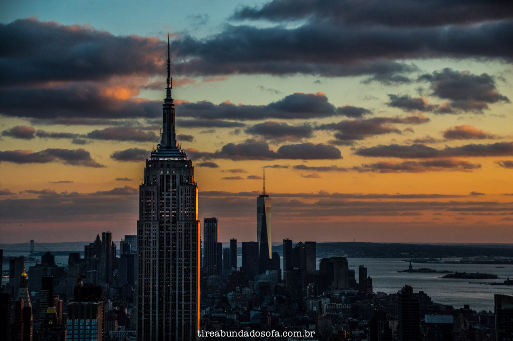 Empire State Building visto do Top of The Rock, em nova york