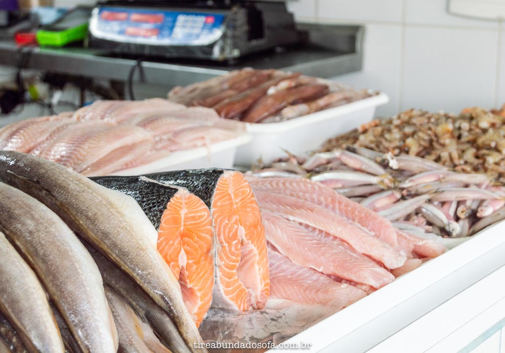 peixes frescos, no mercado de peixes de peruíbe, sp