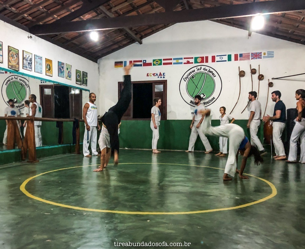 Aula de capoeira em Caraíva