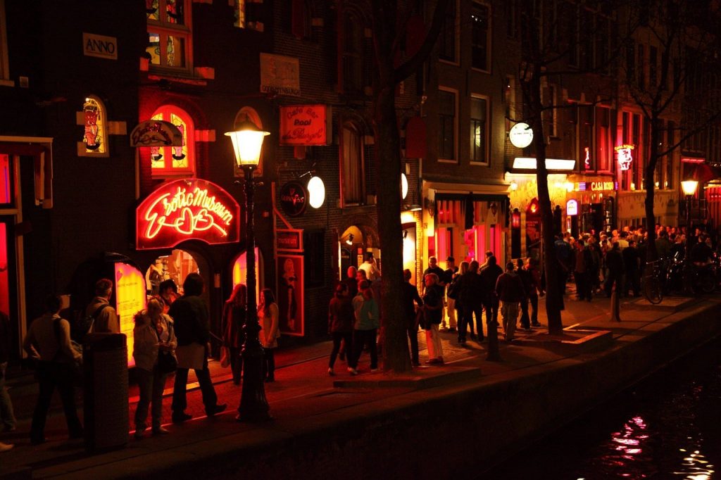 Famosa Red Light Distrit em Amsterdam, na Alemanha